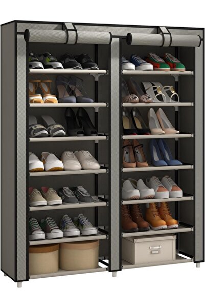 Arabest منظم تخزين أحذية بـ 7 طبقات، خزانة مزدوجة الصفوف تتسع لـ 28 زوجًا، غط...