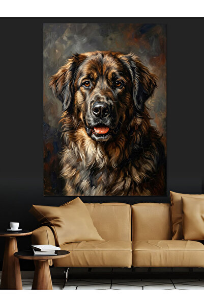 Artmeg Pânză decorativă cu portret de câine mare cu blană maro - Tablou din l...