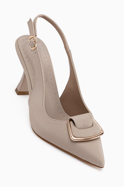 Limoya Γυναικεία παπούτσια με τακούνι Sanny Beige Buckle