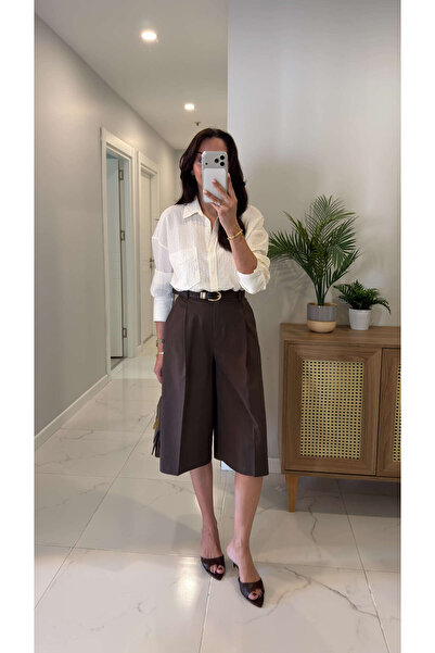 BİRCANÇİL Σορτς Αλένσι Καφέ Βερμούδα