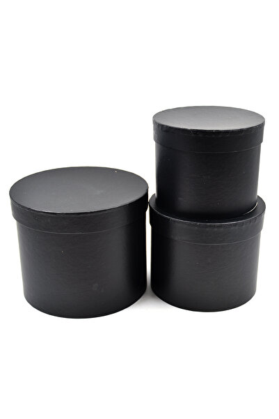 AFO Σετ 3 στρογγυλών μαύρων απλών κουτιών