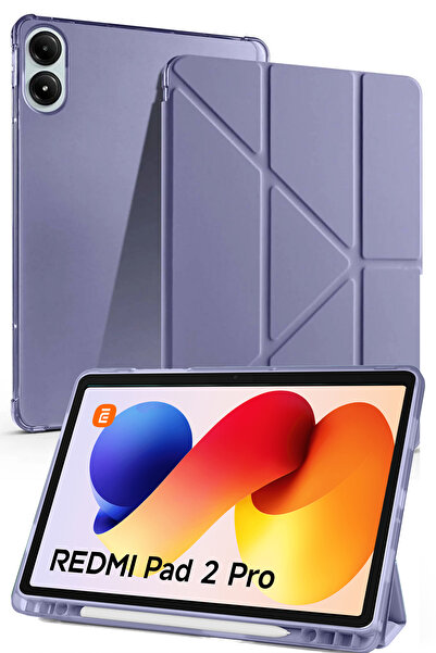 Nezih Case Redmi Pad 2 Pro (12.1 İnç) Uyumlu Tri-Folding Kalem Bölmeli Uyku M...