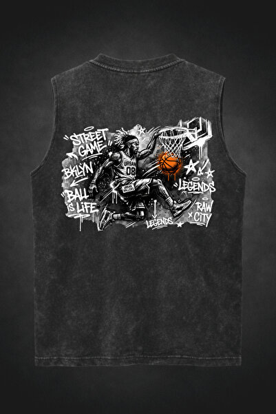 FREAK T-SHIRT Υπερμεγέθη μπλουζάκι με θέμα το μπάσκετ και μηδενικά μανίκια – ...