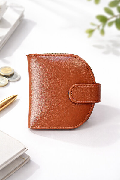 UCCELLO Women's Black Zippered Mini Wallet with Card Holder and Coin Compartm...