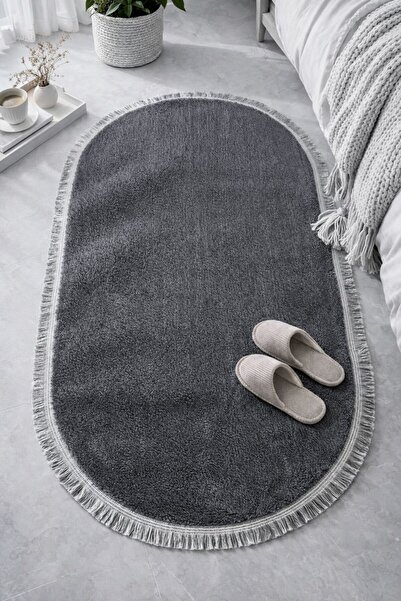 MELENA CARPET Premium Peluş Yolluk Kaymaz Taban Yumuşak Dokulu Oval Modern Halı