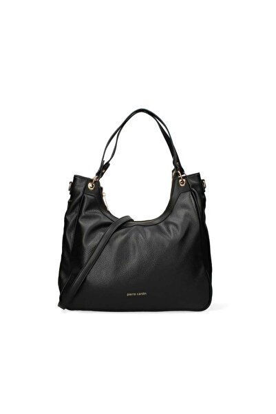 Pierre Cardin , Eco-leather bag with removable shoulder strap, Black