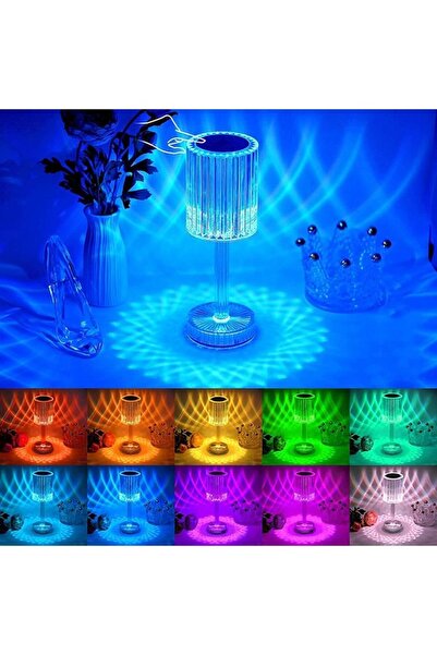 Arabest 16 Colors Rechargeable Crystal LED Table Lamp,Touch Control Diamond N...