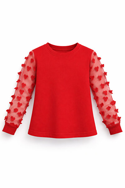 HER ŞEY NOTA www.herseynota.com Tricou cu mânecă lungă cu detaliu fluture roș...