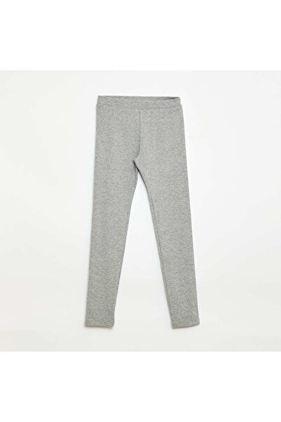 KIABI Plain Cotton Knit Leggings GREY