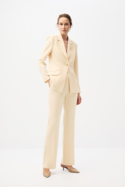 shnwomen Sarı Blazer Ceket Takım