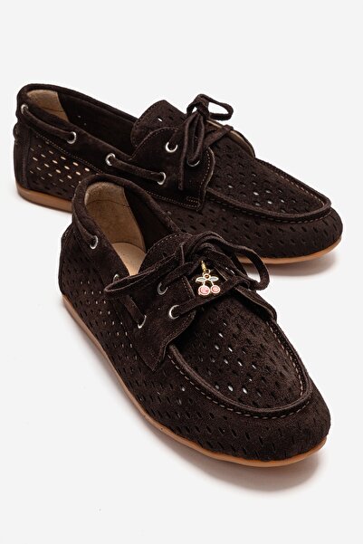 LuviShoes Γυναικεία Loafer Παπούτσια STEVO από Γνήσιο Δέρμα Καστόρι Καφέ με Δ...