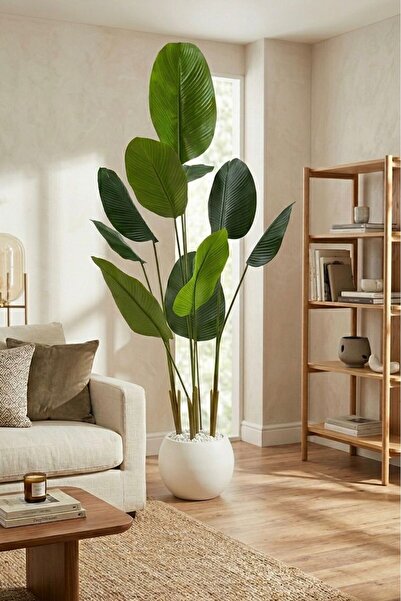 200cm 10 Giant Leaf Starliçe Artificial Tree - 30cm Sphere Flower Pot