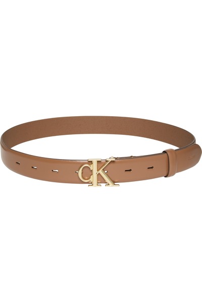 Calvin Klein Kadın Round CK Buckle 30mm Smooth Kemer