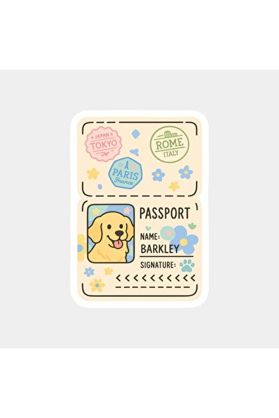 The Sticker Story. ملصق جواز سفر كلب باركلي