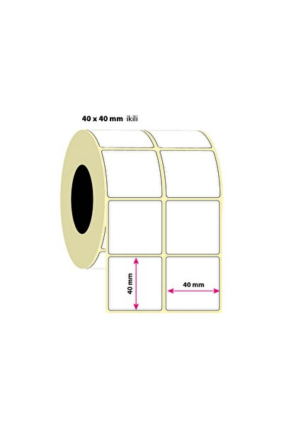 40X40MM Ikili Kuşe Etiket | 5 Rulo | 2000 Sarım |