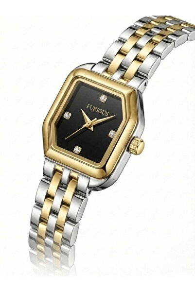 LOLLY STORE Classic Four-Hand Watch with a Two-Tone Metal Bracelet