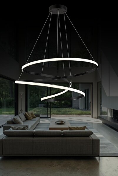 RONİSU AYDINLATMA Freya Lüks Modern Helezon Sarmal Tasarım 50 cm Led Avize FR...