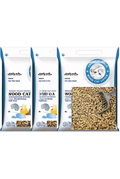 Emily Pets فراش خشب الصنوبر للقطط والأرانب، مادة طبيعية، 30 لتر