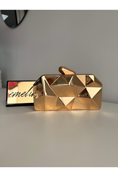 emelimin Lüks Geometrik Prizma Clutch Abiye Gece Davet Çantası Zincir Askılı ...
