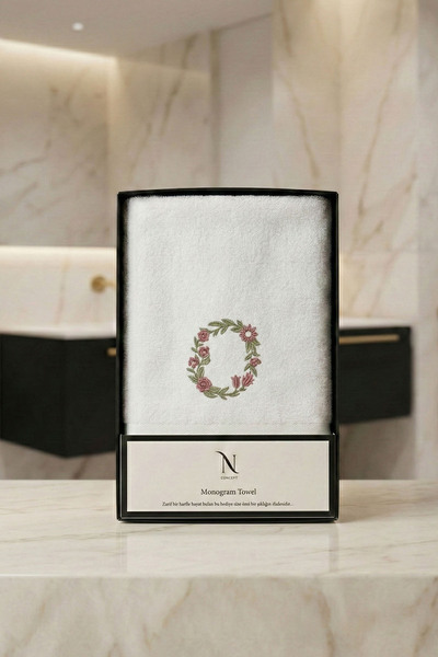 N Concept Πετσέτα προσώπου από μπαμπού με κεντημένο μονόγραμμα (50 x 90 εκ.)