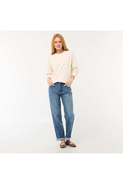 KIABI جينز قطني مستقيم الساق باللون الأزرق