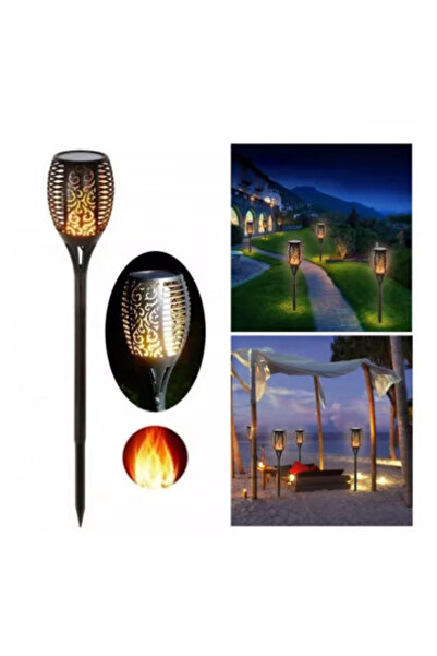 E-ANAMAG Ηλιακό φωτιστικό LED με εφέ φλόγας, τύπου φακού, για εξωτερικούς χώρ...