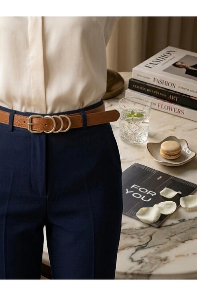 Fiori Thin Women's Belt with Square Buckle, Waist Belt, Dress Belt, Skirt Bel...