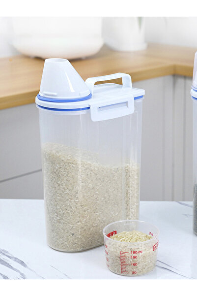 Choice1 2L Large Capacity Plastic Rice Bucket Multi-Grain Storage Jar Sealed ...