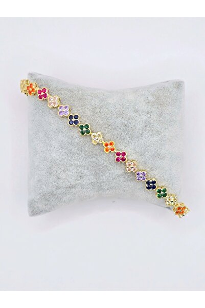 XUPING JEWELRY Xuping Renkli Zirkon Taşlı Yonca Bileklik