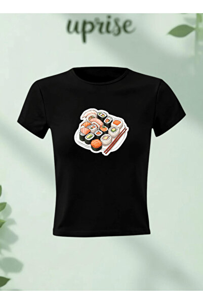 Vordevia Μπλουζάκι Crop T-shirt από βαμβακερό λύκρα με στάμπα σούσι