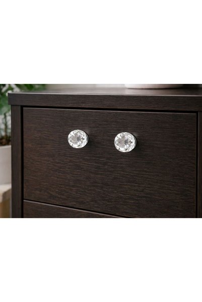 genel tr 2 Pieces Adhesive Crystal Handle Handle Hanger Cabinet, Mirror, Door Pull Handle Knob