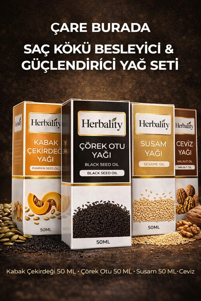 Çare Burada Saç Kökü Besleyici ve Güçlendirici Yağ Seti (Kabak Çekirdeği Yağı...