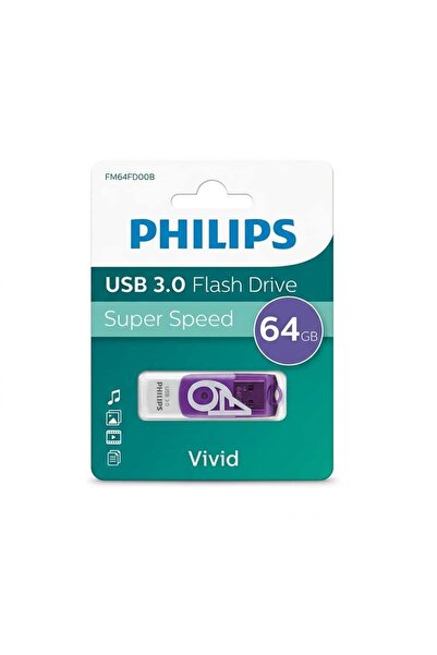 Philips FM64FD00B, 64GB, USB 3.0, Vivid, Mor, Flash Disk