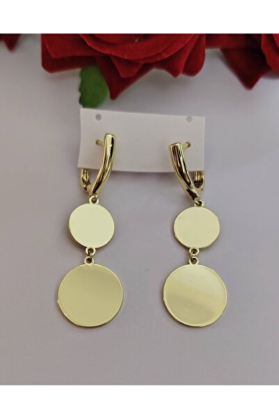 OEM Σκουλαρίκια επιχρυσωμένα 14 καρατίων σε σχήμα νομίσματος "