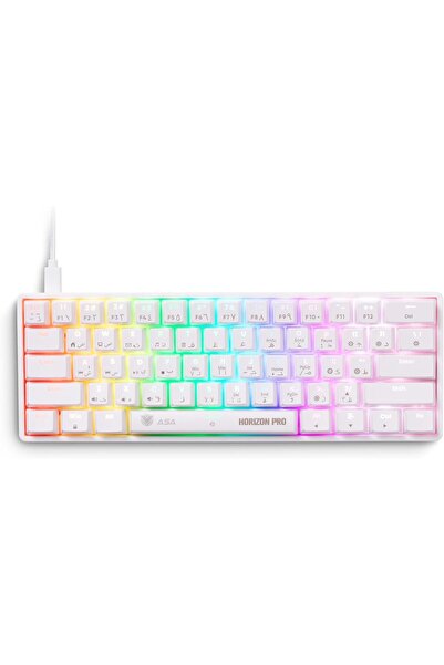 ASA لوحة مفاتيح ألعاب ميكانيكية سلكية Horizon Pro مع إضاءة خلفية RGB LED ومفاتيح مقاومة للغبار