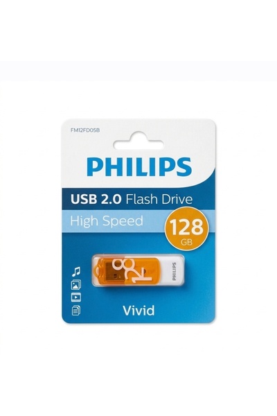 Philips FM12FD05B, 128GB, USB 2.0, Vivid, Turuncu, Flash Disk