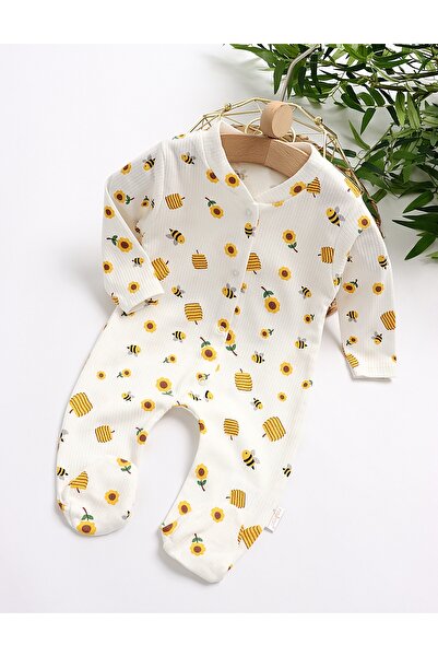 MiniKids Ολόσωμη φόρμα με λευκά μποτάκια που μοιάζουν με μέλισσες