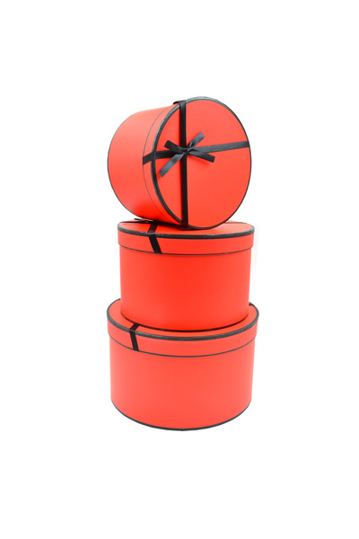 AFO Set 3 rotunde rosu cu fundita neagra