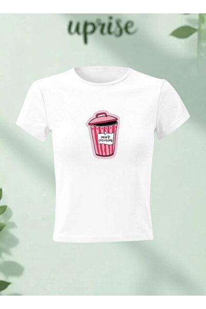Vordevia Tricou crop pentru bărbați, din bumbac și lycra, cu imprimeu „Opinio...