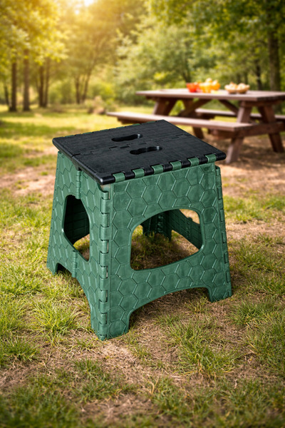 MB PLAS Taşınabilir Katlanır Tabure Orta Boy Yeşil