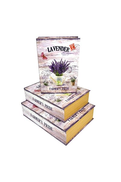 AFO Σετ 3 Μεγάλων Κουτιών για Βιβλία, Χρώμα Λεβάντας