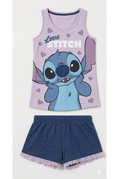 Lilo & Stitch Καλοκαιρινές βαμβακερές πιτζάμες με αμάνικο τοπ σε συσκευασία δ...