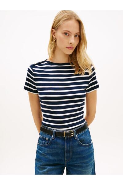 Tommy Hilfiger GOLD BUTTON SLIM SS TEE