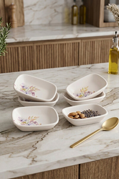 Keramika Butterfly Patterned Rectangular Appetizer Snack Plate / Breakfast Pl...
