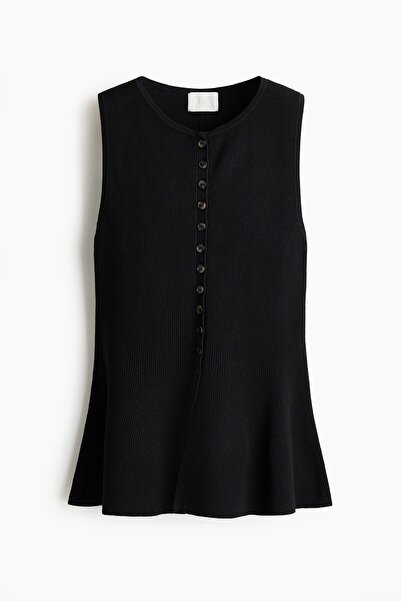 H&M Lastik Örgülü ve Peplumlu Yelek