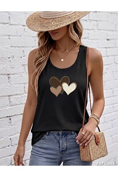 FUFLUNS ΓΥΝΑΙΚΕΙΟ ΑΘΛΕΤΙΚΟ ΜΠΛΟΥΖΑΚΙ ΜΕ ΣΤΡΟΓΓΥΛΗ ΛΑΙΜΟΥΡΑ ΚΑΙ ΣΧΕΔΙΟ ΚΑΡΔΙΩΝ