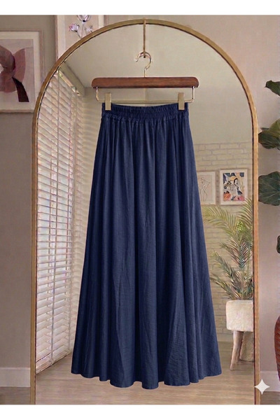 Bahar Altundemir High Waist Elastic Waist Strawberry Fabric Long Summer Skirt...