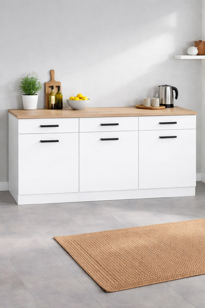 Tdesigno Diva 3 Çekmeceli-3 Kapaklı Mutfak Alt Modül-Çok Amaçlı Dolap-Kiler D...