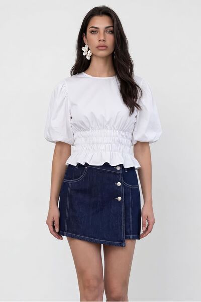 Nazline μοντέλο zr ΜΠΟΥΛΟΝΙ ΜΕ ΜΑΝΙΚΙΑ ΚΑΙ ΣΟΥΡΕΣ ΣΤΟ ΚΟΡΥΦΑΛΕΙΟ