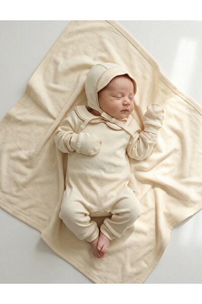 MiniKids Set 4 piese bebe Kriss, model crem deschis